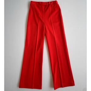 Vtg 70s High Rise Orange Flared Polyester Pants / Retro QUARTET DALLAS / Small